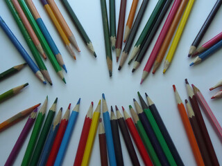 Colored wooden pencils