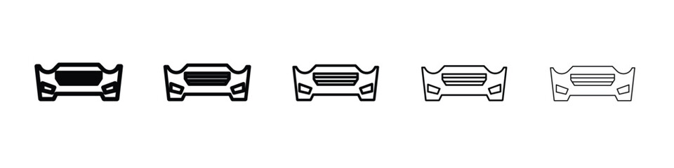 Car bumper icon vector in editable stroke linear pictogram