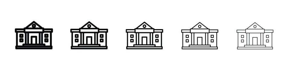 City hall icon vector in editable stroke linear pictogram