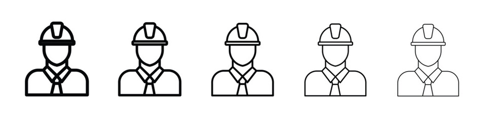 Civil Engineer icon vector in editable stroke linear pictogram