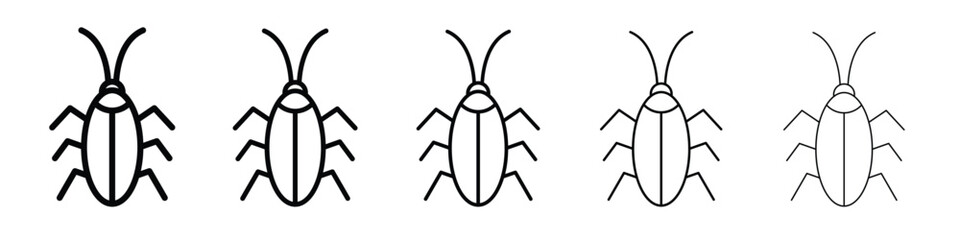 Cockroach icon vector in editable stroke linear pictogram