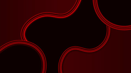 Abstract background with sleek, glowing curved lines on a dark, rich red gradient. A futuristic and elegant design with a sense of minimalist, high-tech motion.
