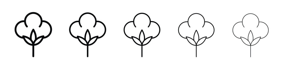 Cotton icon vector in editable stroke linear pictogram