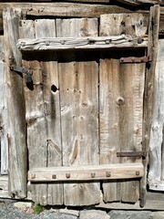 The door of an old wooden peasant house. 19th century, Finland