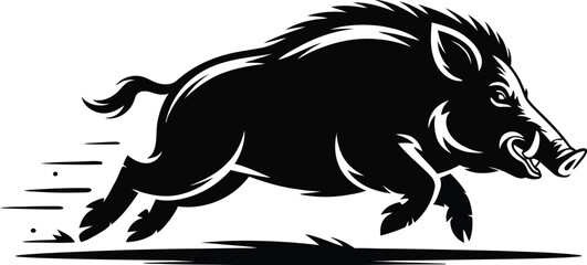 Vector black silhouette of a animals on a white background