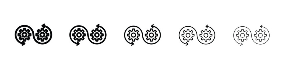Devops icon vector in editable stroke linear pictogram