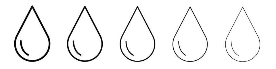 Drop icon vector in editable stroke linear pictogram