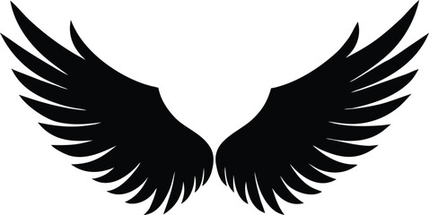 Wings Silhouette Vector Graphics for Creative Design Projects