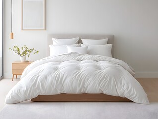 Minimalist Bedroom with White Bedding