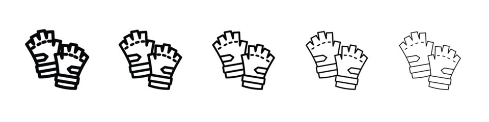 Fitness Gloves icon vector in editable stroke linear pictogram