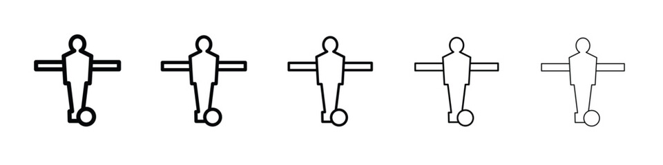 Foosball icon vector in editable stroke linear pictogram