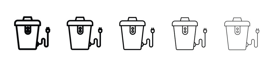 Garbage disposal icon vector in editable stroke linear pictogram