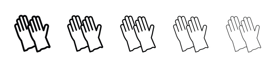 Gloves icon vector in editable stroke linear pictogram