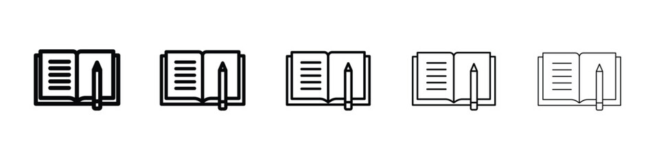 Homework icon vector in editable stroke linear pictogram