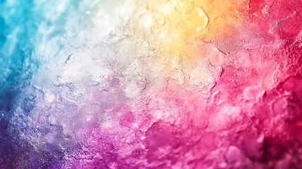 Fototapeta premium Abstract 80sstyle rainbow holographic background with blurred textures in violet pink and mint colors featuring scratches and irregularities in bright neon shades