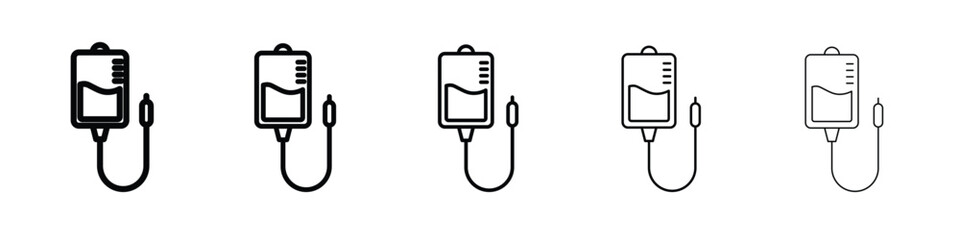 Intravenous icon vector in editable stroke linear pictogram