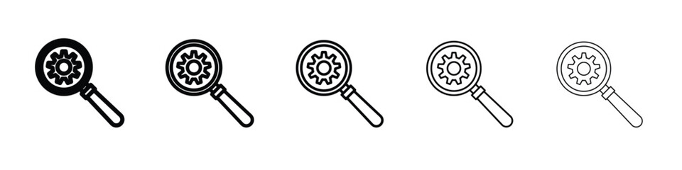 Investigate icon vector in editable stroke linear pictogram