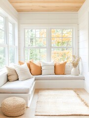 Modern Vintage Living Room with Window Seat
