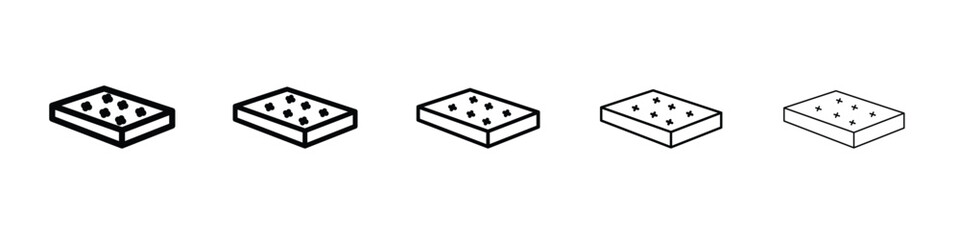Mattress icon vector in editable stroke linear pictogram
