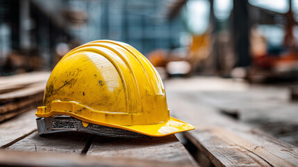 Bright Yellow Construction Hard Hat – Safety Helmet for Workers

