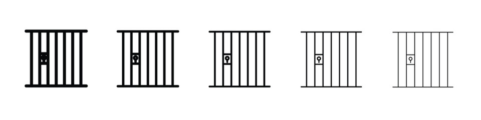 Prison icon vector in editable stroke linear pictogram