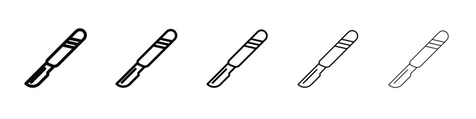 Scalpel icon vector in editable stroke linear pictogram