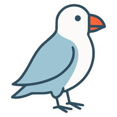 cute polar bird wild animal flat color vector illustration template design