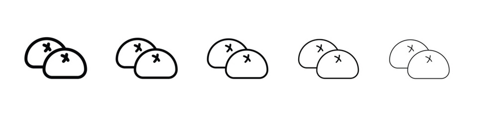 Steamed bread icon vector in editable stroke linear pictogram