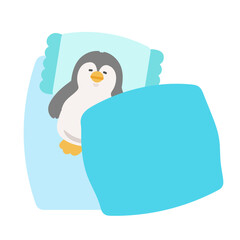 ペンギンと布団　イラスト