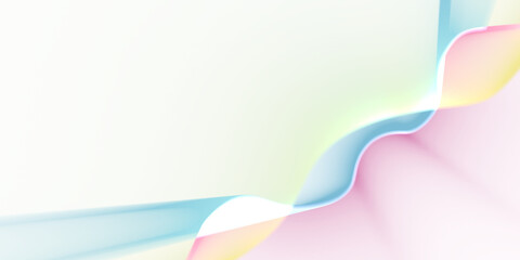 Blue, yellow, pink glowing laser lines swaying neon effect, abstract rays effect on transparent png.