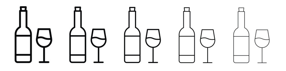 Vodka icon vector in editable stroke linear pictogram