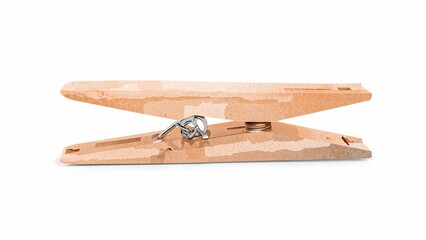 Delicate watercolor illustration of a clothespin