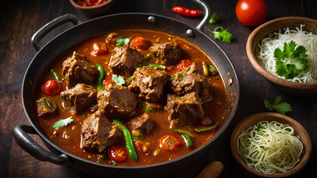 Spicy Mutton Karahi Cooked in Traditional Handi Pot