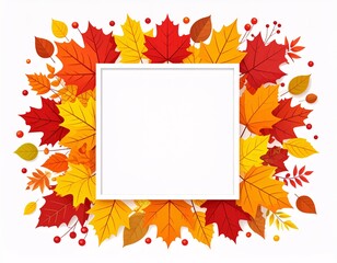 Autumn Leaves Frame Vibrant Fall Foliage Border for Seasonal Designs and Projects