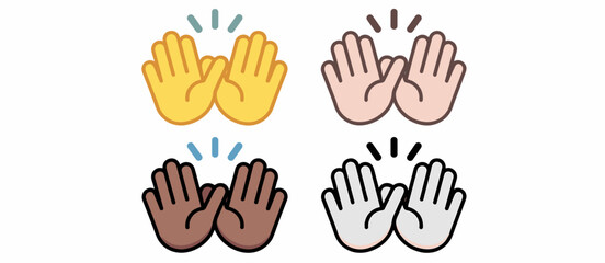 High five emoji collection, diverse hands, agreement, success, celebration, gesture