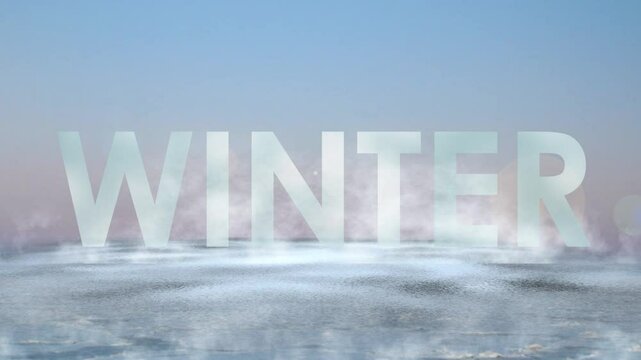 iced letters shining in the chilly winter morning glow