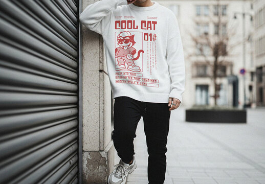 Long Sleeve Sweater Mockup