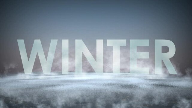 iced letters shining in the chilly winter night