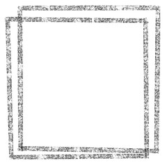 黒いテクスチャの手描きのダブルスクエアフレーム