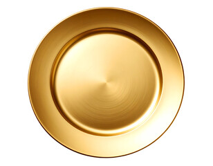 Elegant gold plate for fine dining experiences.