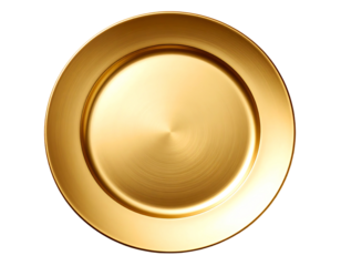 Elegant gold plate for fine dining experiences.