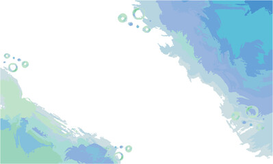 ブルーの水彩風フレーム