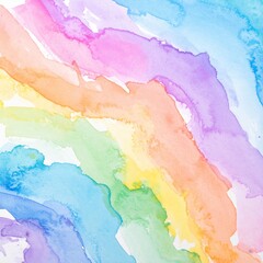 Vibrant Rainbow Watercolor Abstract Painting