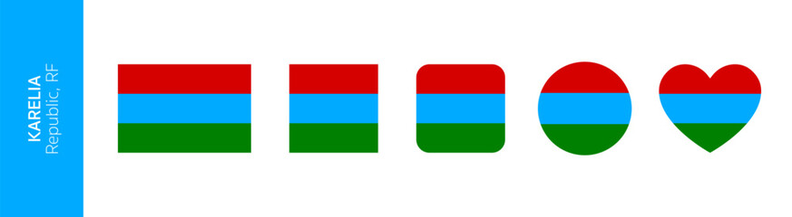 Flag of Republic of Karelia or Karjala, Russian Federation