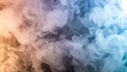 Obraz premium Abstract Swirling Smoke in Blue Orange and White