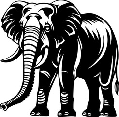 Elephant Vector Illustration in Flat Cartoon Style