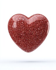 A shimmering red heart symbolizing love and affection, floating gracefully.