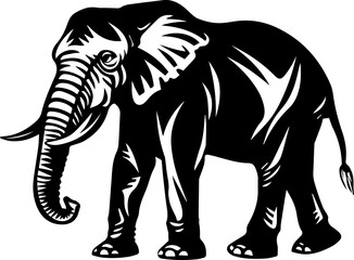 Elephant Vector Illustration in Flat Cartoon Style