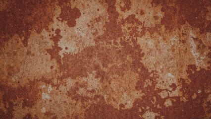 Rusty texture on weathered metal wall surface