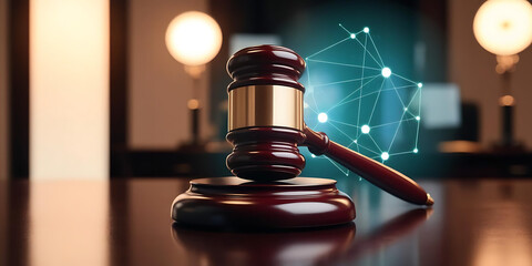 Judge’s Gavel and Law Books Symbolizing Justice and Legal System

